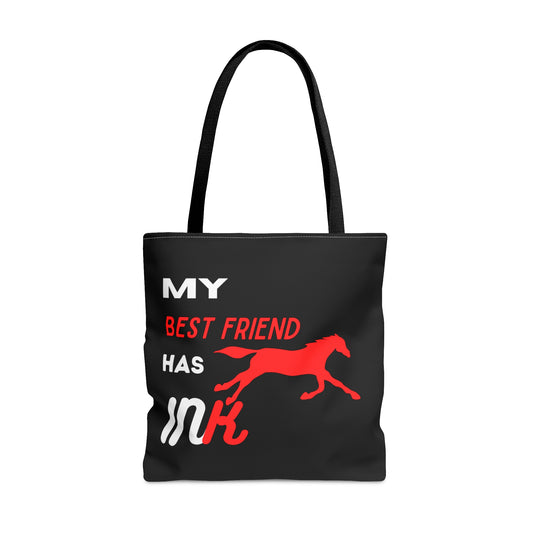 Best Friend Red "Ink" Tote Bag