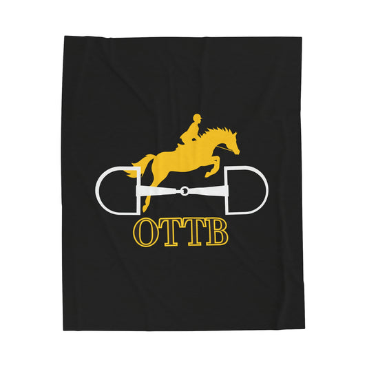 Black & Gold OTTB Plush Blanket