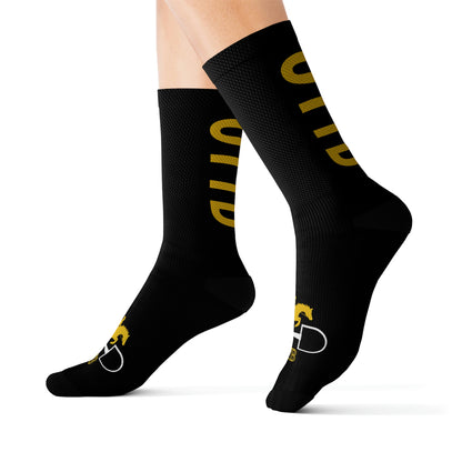 Black & Gold OTTB Jumper Socks